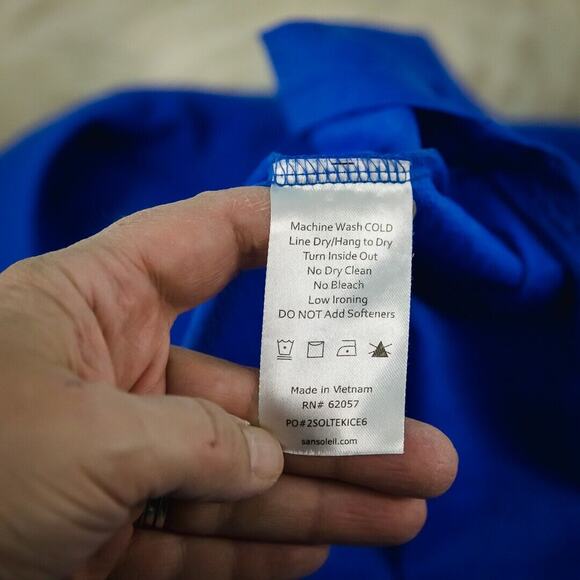 SanSoliel Size XL Blue 1/4 1/2 Zip Collared Long Sleeve Mesh Golf Active Top - Picture 5 of 7